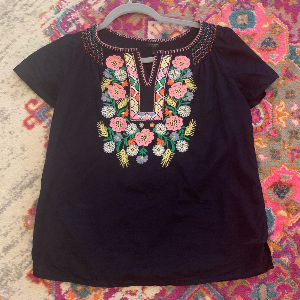 Talbots embroidered Top